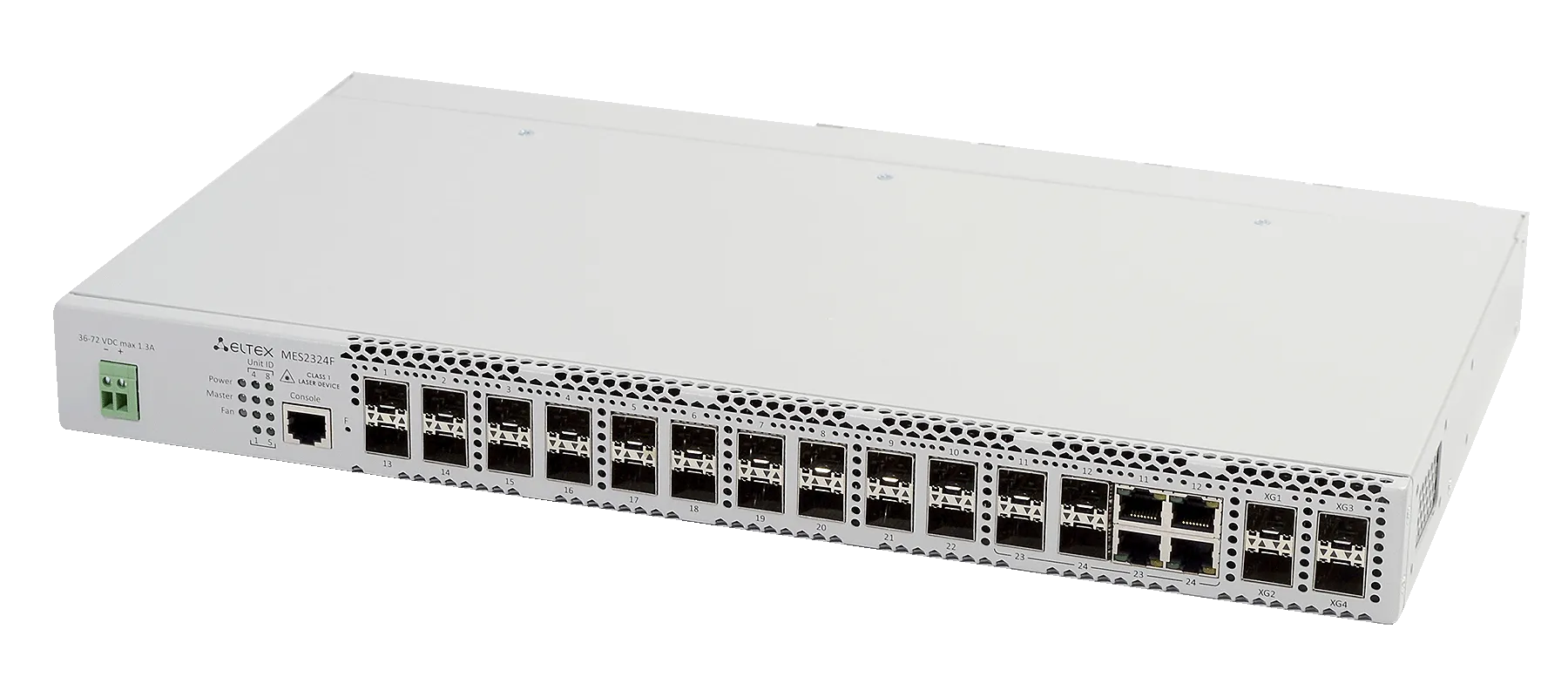 Ethernet-коммутатор MES2300B-24F, 20x1G SFP + 4xCombo + 4x10G SFP+, L3, 220V AC/12V DC